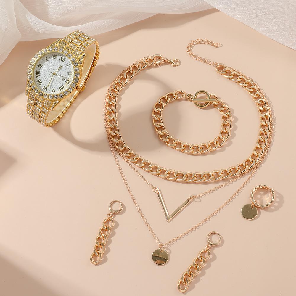 Women's Watch Jewelry 5-piece Set New Quartz Watch Gift Suit Wrist Watch 14