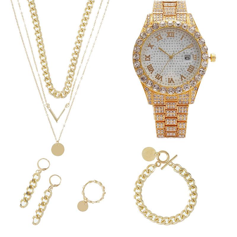 Women's Watch Jewelry 5-piece Set New Quartz Watch Gift Suit Wrist Watch 21