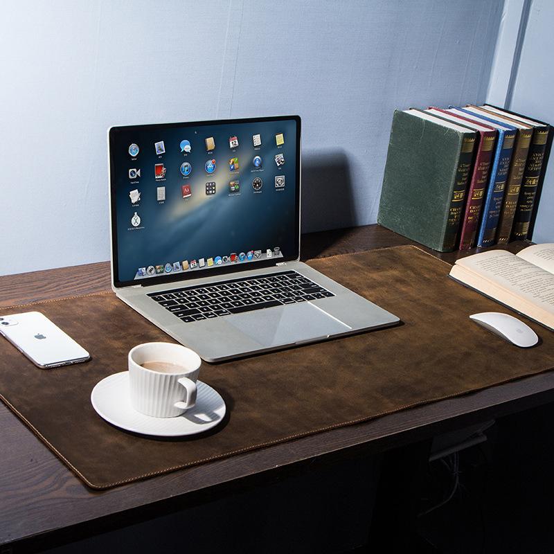 Extra large non-slip desktop computer desk leather pad 3