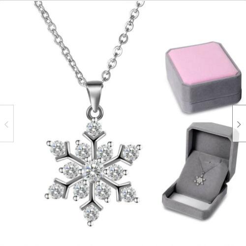 Fashion Sterling Silver Snowflake Flash Diamond Clavicle Chain 6