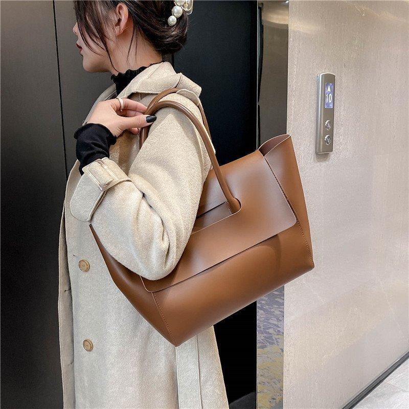 Fashion Women Shoulder Bags Large Capacity Handbags Simple Retro Tote Bags Solid Color Famous Brand High Quality Bags 5
