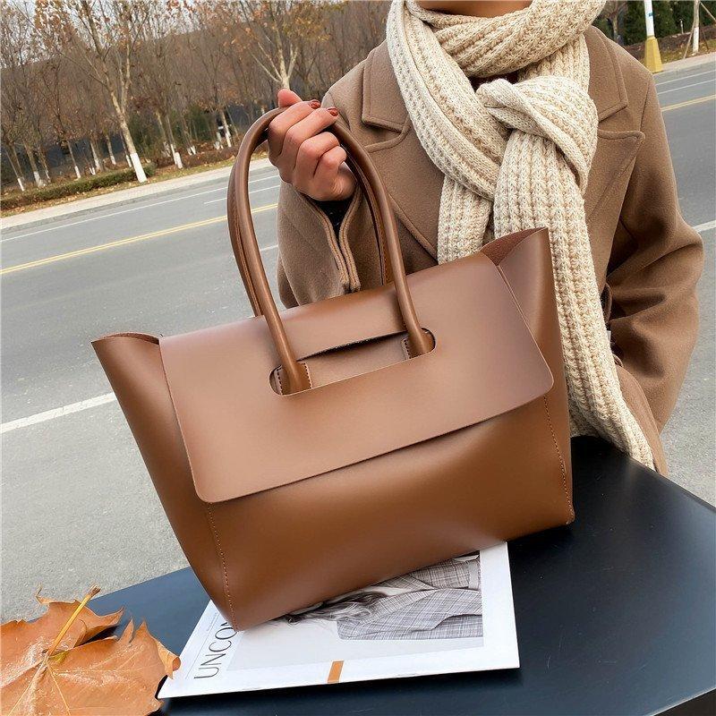 Fashion Women Shoulder Bags Large Capacity Handbags Simple Retro Tote Bags Solid Color Famous Brand High Quality Bags 4