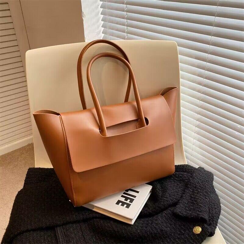Fashion Women Shoulder Bags Large Capacity Handbags Simple Retro Tote Bags Solid Color Famous Brand High Quality Bags 9
